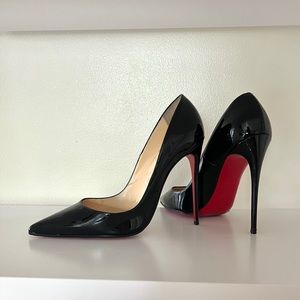 Louboutin So Kate 120mm Black Patent Leather Size 39.5